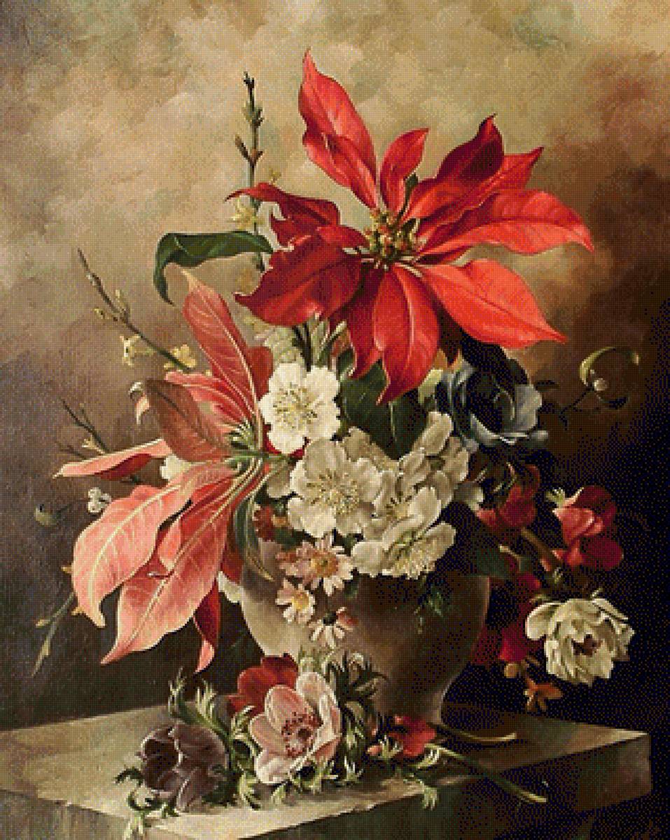 Худ. Харольд Клейтон. Натюрморт. - натюрморт. живопись., цветы. букет - предпросмотр
