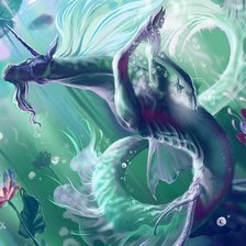 Схема вышивки «дракон воды»