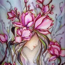 Схема вышивки «цветы магнолии»