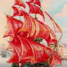 Схема вышивки «АЛЫЕ ПАРУСА»