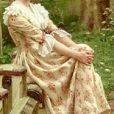 Схема вышивки «девушка в саду»