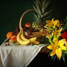 Схема вышивки «Натюрморт с жёлтыми лилиями»