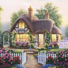 Схема вышивки «Милый дом с аркой»