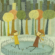 Мэтю Стефенс  Ice skating in Central park during the first snow