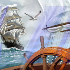 Схема вышивки «Парусник»