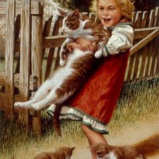 Схема вышивки «с котятами»