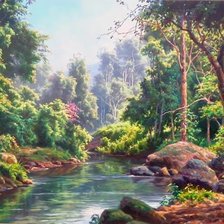 Схема вышивки «rieka v lese»