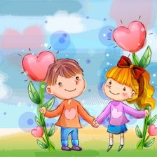 Схема вышивки «девочка с мальчиком»