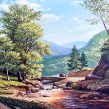 Схема вышивки «пейзаж»