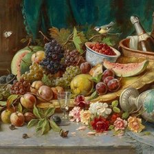 Схема вышивки «натюрморт с фруктами»