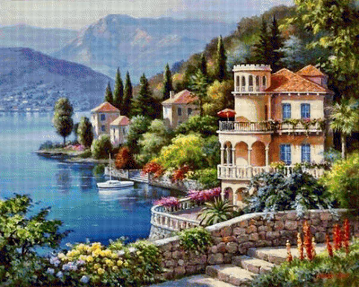 приморский город - море, город, городской пейзаж - предпросмотр