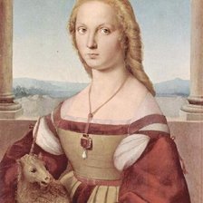 Схема вышивки «Девушка с единорогом»