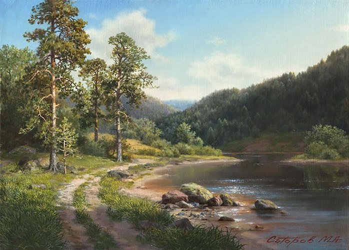 В лесу - художник сатаров - оригинал