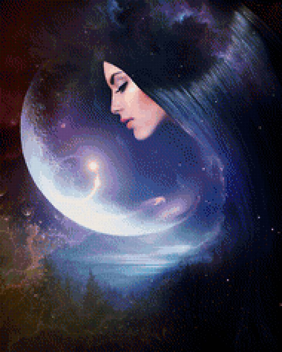 полнолуние - лес, луна, ночь, ведьма, мистика, девушка - предпросмотр