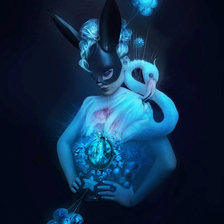 девушка с фламинго