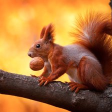 Схема вышивки «Белка осенью»