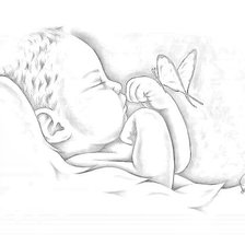 Схема вышивки «Kudikis su drugeliu»