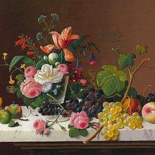 Схема вышивки «ovocie,kvety,zátišie»