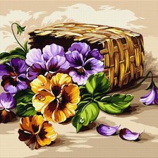 Схема вышивки «анютины глазки»