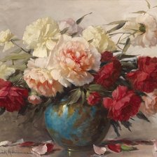 Схема вышивки «пионы»