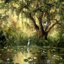 Схема вышивки «цапли»