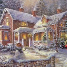 Схема вышивки «Пряничный домик»