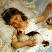 девочка с котенком