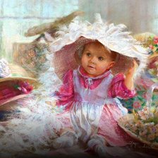 Схема вышивки «милашка в шляпе»