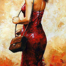 Схема вышивки «девушка в красном»