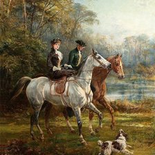 Схема вышивки «прогулка на лошадях»