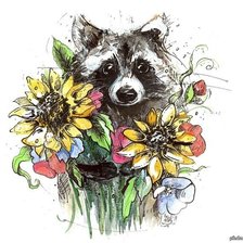 Схема вышивки «Енот»