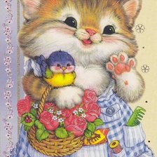 Схема вышивки «кошечка»