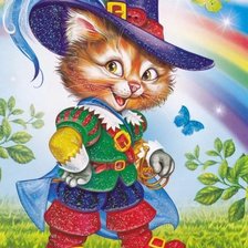 Схема вышивки «кот в сапогах»