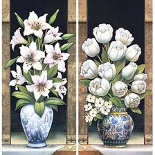 Схема вышивки «белые цветы»