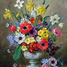 Схема вышивки «nežné kvety,váza»