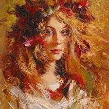 Схема вышивки «Девушка-осень»