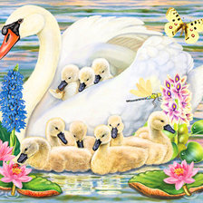 Схема вышивки «мама и малыши»