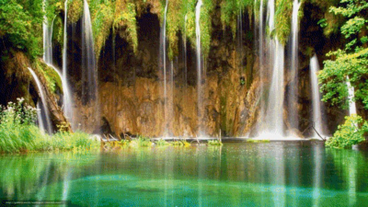 Водопад. - вода, лето, водопад, природа - предпросмотр