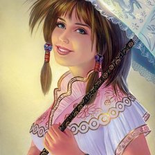 Схема вышивки «девушка с зонтиком»