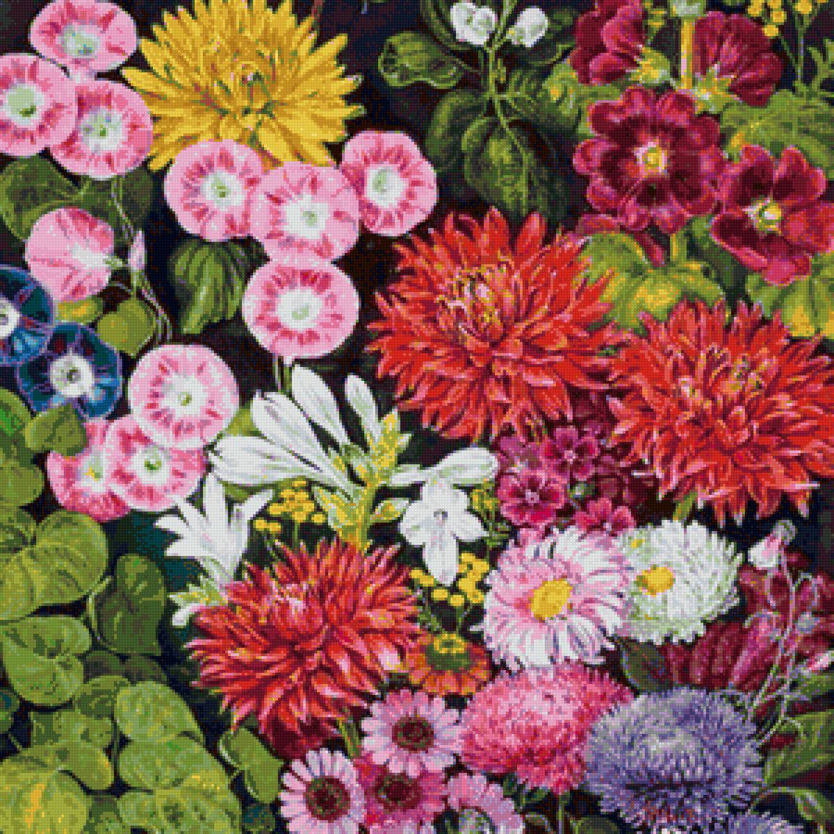 цветочная подушка - цветы - предпросмотр