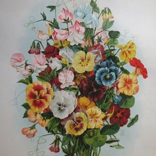 Схема вышивки «Букет фиалок»