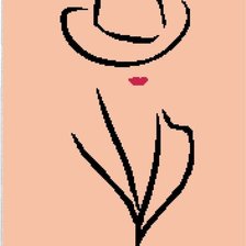 Схема вышивки «Девушка в шляпе»