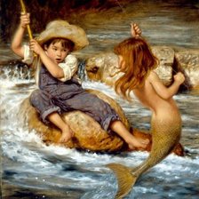 Схема вышивки «И поймалась рыбаку рыбка не простая,а.....»