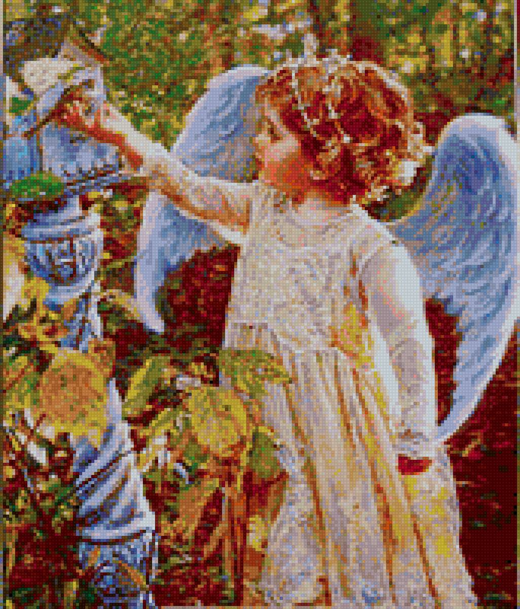 моя внучка - ангелочек - дети, ангелы, природа, птицы - предпросмотр