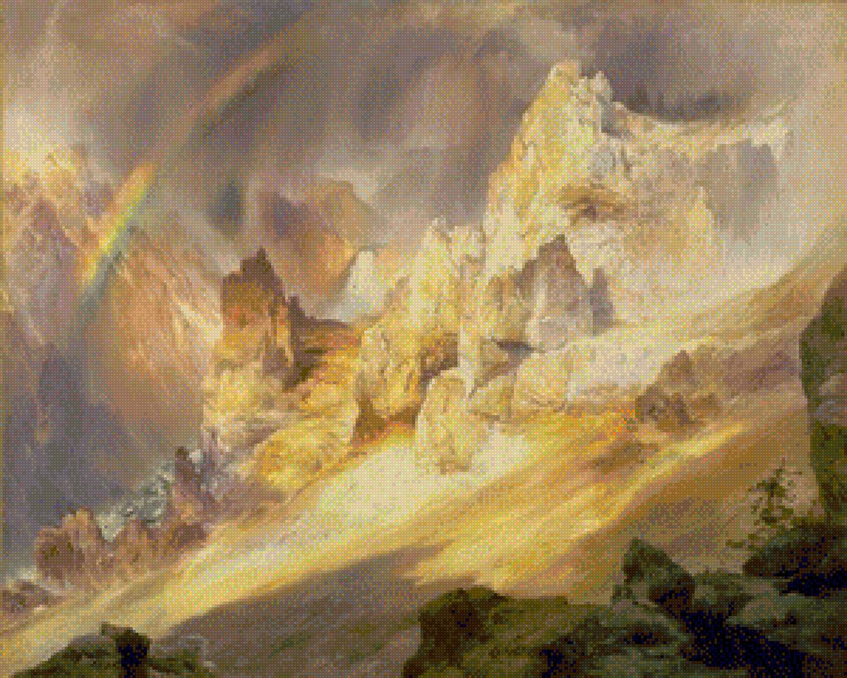 Художник Thomas Moran, горы - горы радуга, художник thomas moran - предпросмотр