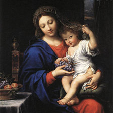 Схема вышивки «мадонна с ребенком и виноградои»