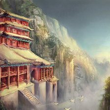 Схема вышивки «Замок в горах»