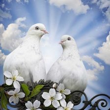 Схема вышивки «голуби»