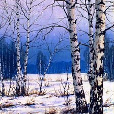 Схема вышивки «зима в лесу»