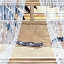 Худ.Diane Romanello.  Вид из окна.